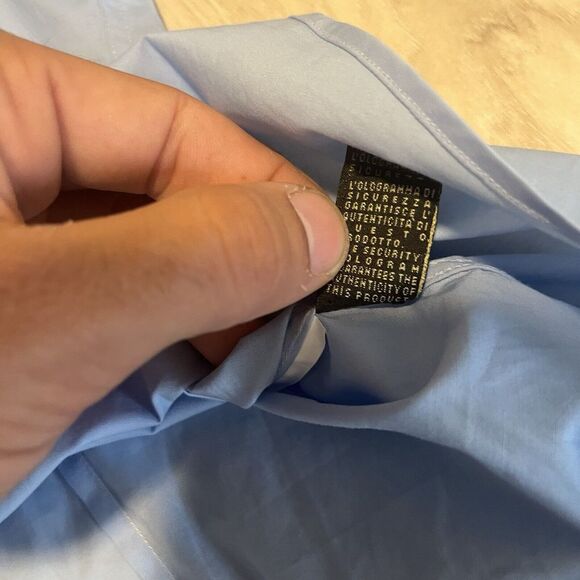 Roberto Cavalli Button Up Shirt Embroidered Long Sleeve Blue Mens Size Med-large - Picture 13 of 16